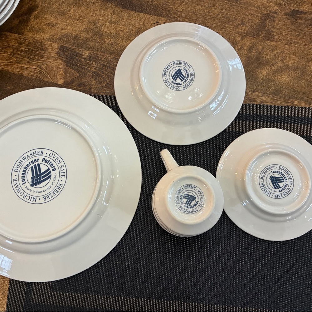 Longaberger Classic Blue Heritage Woven Traditions Pottery place setting - Picture 7 of 7